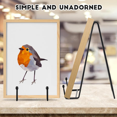 IBosins 5 Pack 10 Inch Plate Holder Display Stands, Large Metal Black Frame for Pictures, Books