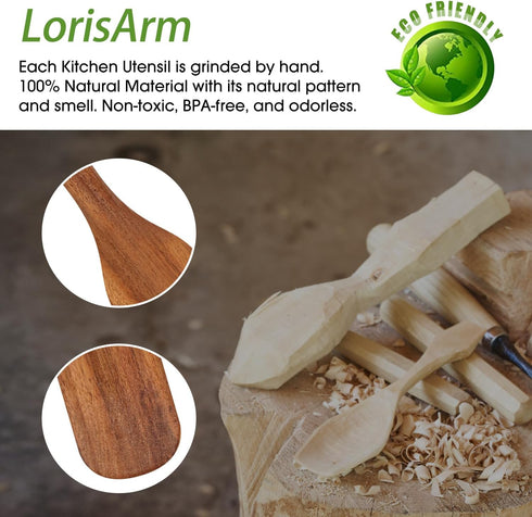 9.8 Acacia Wooden Mini Spatula, Small Turner, Egg Scraper, Flat Wooden Flipper, Kitchen Utensil