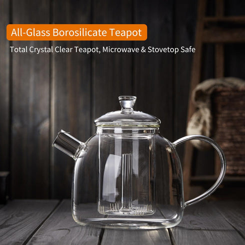 68OZ 2000ML, Glass Teapot, Large Glass Tea Pot With Infuser, Kettle For Stove Top, Tea Cup With Infuser For Loose Leaf
