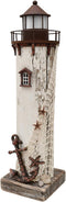 Attraction Design Wooden Lighthouse Decor with Light, Decorative Nautical Lighthouse Nightlight Rustic Ocean Sea