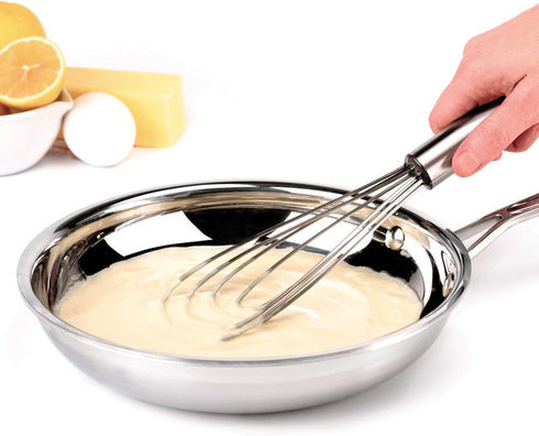 Stainless Steel Sauce Whisk, 10" - Kitchen Classic Whisk for Cooking, Mixing, Stirring, Dishwasher Safe