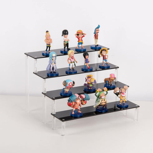 Display,4 Acrylic Stands for Tier Black Cupcakes Perfumes Figurines Display Stand Risers Shelf for Decoration