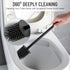 Wall-Mounted Black Toilet Brush with Stainless Steel Handle