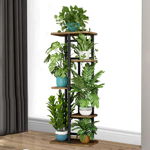 5 6 LINZINAR Plant Stand Tier Plant Multiple Flower Rack Holder Shelves Rack Storage Organizer Display Indoor Planter