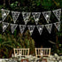 Cheerland 4 Pcs White Floral Lace Pennant Banner, Triangle Bunting Garland for Wedding, Bridal Shower, Anniversary Decor
