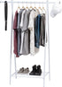 IRIS USA Freestanding Clothes Rack with Shelf, Easy to Assemble, White
