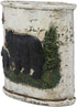 Ebros Wildlife Rustic Black Bear in Pine Trees Forest Bathroom Accent Resin Figurine with Birch Wood Finish