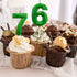 Green Happy Birthday Cake Candles - 3D Design Wedding Cake Number 5 Topper Decoration for Party