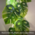 20 Lights,Summer Fielegen LED Monstera Leaf String Lights, Artificial Tropical Palm Leaves Greenery Vines