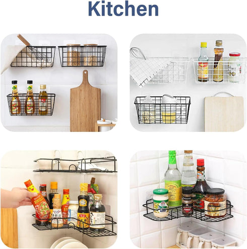 YOLOPLUS+ 8 Pack Shower Caddy Adhesive Hooks, Strong Sticker Hooks for Bathroom Shower Caddy Accessories