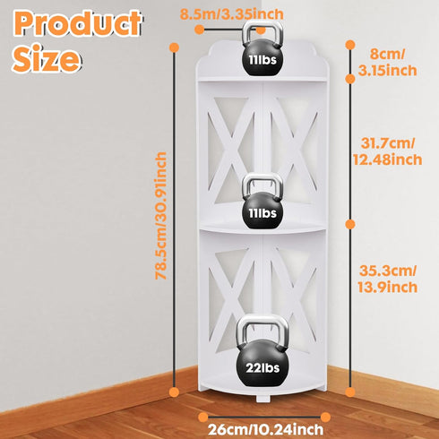 ShellKingdom Toilet Paper Stand, Corner Shelf Stand, Small Bathroom Storage Cabinet for Bathroom, Home, Small Space