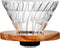 Hario VDGR-02-OV V60 Heat Resistant Glass Coffee Dripper, Olive Wood, For 1 to 4 Cups