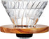 Hario VDGR-02-OV V60 Heat Resistant Glass Coffee Dripper, Olive Wood, For 1 to 4 Cups