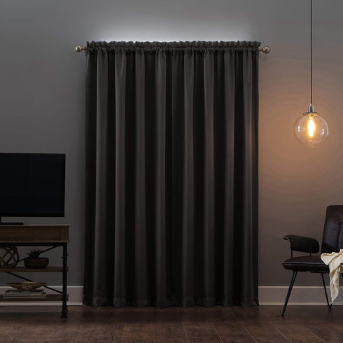 Sun Zero Oslo Theater Grade Extreme Total Blackout Curtain Panel - 52" x 95", Gray