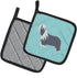 Caroline's Treasures BB3717PTHD Bearded Collie Checkerboard Blue Pot Holders, Kitchen Heat Resistant, 7 1/2 x 7 1/2