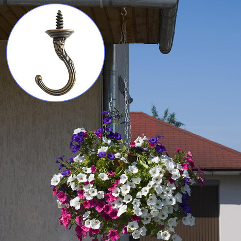 20 Pcs Heavy Duty Screw Hooks, Metal Carving Hooks for Indoor Outdoor Use, Plant Hooks, Mug Hooks, Decor