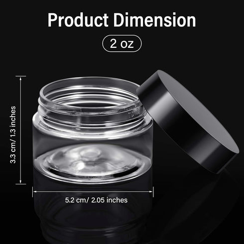SATINIOR 6 Pack 1 oz Plastic Jars Containers with Lids, Wide Mouth Refillable Leakproof Round Empty Jars for Home