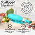 Zulay Stainless Steel Kitchen Tongs with Silicone Tips, Set of 2 (9” & 12”), Locking Cooking Tongs, Silver/Aqua Sky