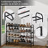 AUGOHCMIL 4-Tier Closet, Expandable Shoe Rack, Metal Small Shoe Rack, Adjustable Shoes Organizer, Storage Shelf