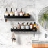 Wisfame Black,40cm 8 2 Pack Shower Caddy Adhesive Shower Shelve with Large Capacity, Quick-Dry Metal Bathroom Shelves