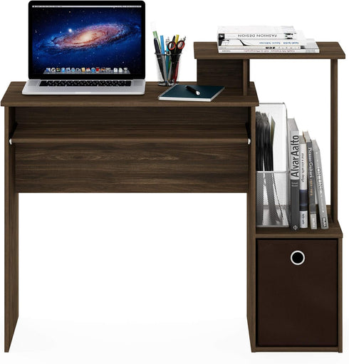 Furinno Econ Multipurpose Home Office Computer Writing Desk - Columbia Walnut/Dark Brown, 15.8"D x 39.4"W x 34.09"H