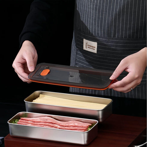 Bacon Container for Refrigerator, Airtight Stainless Steel Deli Meat Storage Containers for Kitchen Food Storage