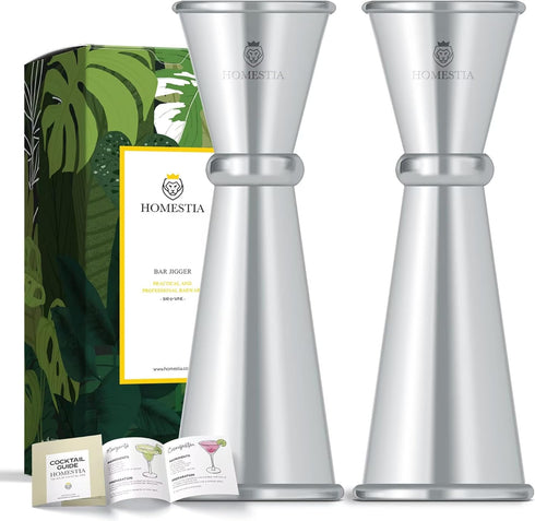 Homestia Double Cocktail Jigger for Bartending - 2 OZ 1 OZ Japanese Premium 304 Stainless Steel, 2 Pcs