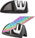 Rainbow Titanium Knife Set, Sharp Stainless Steel Knives with Acrylic Block, 6 Steak Knives, Chef Quality