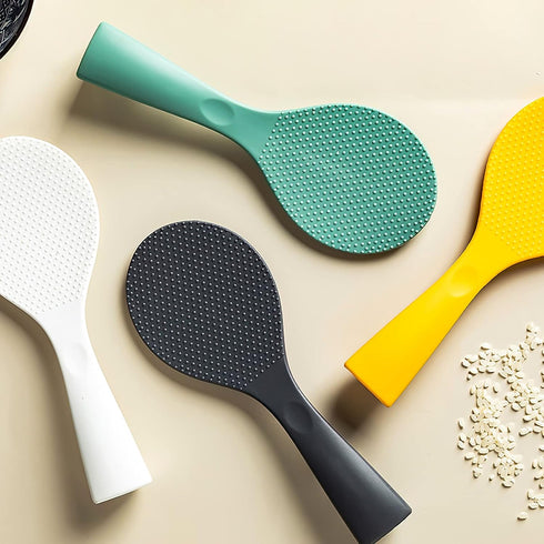 FireKylin Rice Paddle, Silicone Standing Rice Spatula, Non Stick Rice Spoon for Rice Cooker (Aqua)