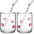 Skylety 2 Set Mushroom Icon Juice Glass Cups - Icon Glass Cup
