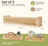 3 Pack, 16 Inch Rattan Wall Shelf Floating Shelves for Nursery, Boho Bookshelf for Baby Room Decor