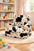 2-in-1 1-3Cow QIUODO Toddler Chair with Faux Rabbit Fur Foldable Kids Couch, Soft Sofa for Reading, Bedroom or Playroom