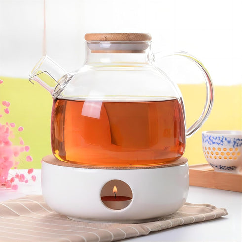 Ceramic Teapot Warmer, 6 Inches Teapot Heater, Tea Light Warmer for Teapot and Mugs (Candles not Included)