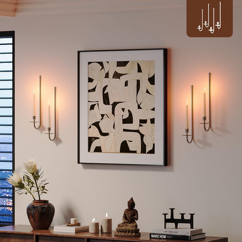 Metal Wall Candle Sconce Holder Set of 4 Wall Mount Candle Holder