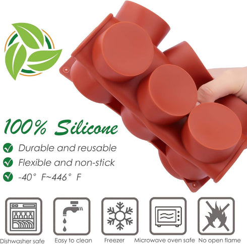 Ocmoiy 2 Inch Ore Mold Round Silicone Molds for Chocolate Covered Ore Cookie, Mini Cake, Candy, 24 Cups Baking Mold