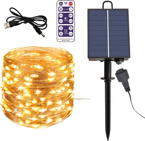 ZPSHYD 8 Pack (3V) Solar Battery Box for LED String Lights, Outdoor String Lights Control Panel with DC Charging Remote