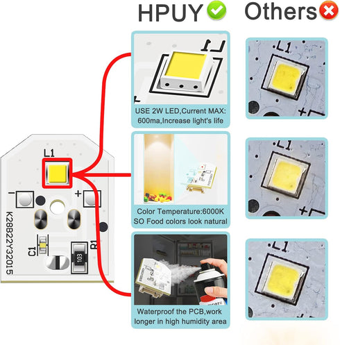 WR55X11132 WR55X25754 LED Light for GE Refrigerator, Replaces WR55X30602, No Cover Included