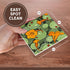 3dRose Art Nouveau Orange Nasturtium Flowers with Ladybirds, Ceramic Tile Coasters, Set of 4