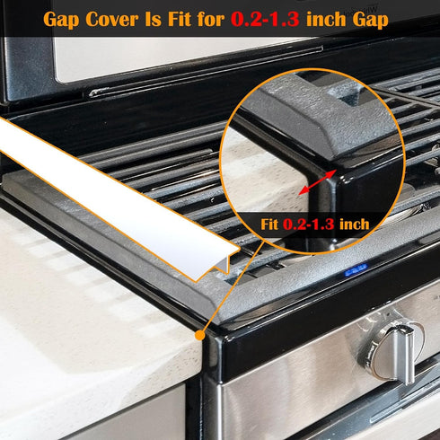 Silicone Stove Counter Gap Cover - Transparent 25" Long Kitchen Counter Gap Filler, Set of 2