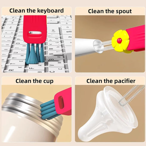 3 in 1 Cup Lid Cleaning Brush, Multi-Functional Crevice Cleaning Brush Set, 3 Pack for Kitchen Gadgets