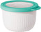 OGGI Prep, Store & Serve Plastic Bowl with See-Thru Lid, Dishwasher, Microwave & Freezer Safe (0.7 qt) White/Aqua