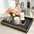 Decor,16" 12" Plastic Serving Tray with Handles,Large Ottoman Tray for Living Room,Large Rectangle Trays for Ottoman