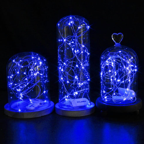 CYLAPEX 6 Pack 3.3ft 20 Blue Fairy Lights Battery Operated Fairy String Lights Firefly Lights LED Starry String Lights