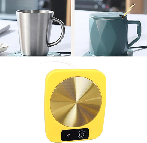 Smart Coffee Warmer USB Powered Portable Mug Warmer for Office Travel Home (Yellow)