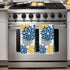 12x24 Inch Set 2 Artoid Mode Dark Blue Dahlia Floral Bar Kitchen Towels, Quick Dry Microfiber Cloth Dish Towels