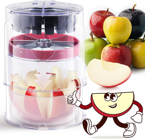 Newness 5.12-Inch Apple Slicer - 8 Slices, Ultra-Safe & Heavy-Duty Stainless Steel