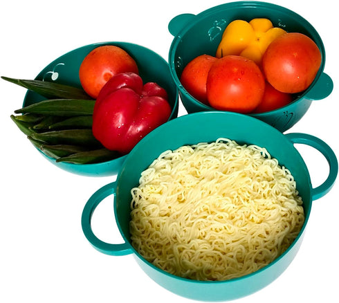2000ML/68OZ Microwave Ramen Bowl, Noodle Steamer with Handle, Lid, Removable Strainer for Cooking and Storage