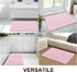 Grandaily Chenille Striped Bathroom Rugs, Extra Thick Non-Slip Soft Plush Bath Mats, Pink 30x20