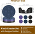 4 Inch Set 6 Set Round Silicone Coasters of (Black, Blue, Purple), Non-Slip Drink Coaster for Coffee Tables & Desks