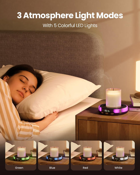 3 Settings, 2-9Hrs 3 Gaiatop Coffee Mug Warmer for Desk, Temp Timer, Colorful Romantic Atmosphere Light Modes, Stocking